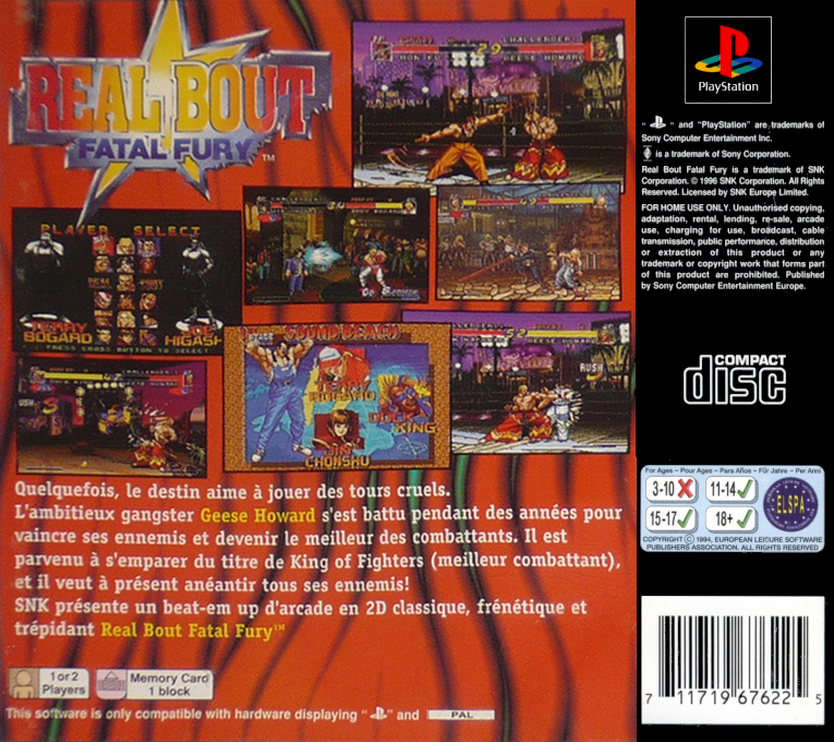 Real Bout Fatal Fury — box-2D-back (FR)