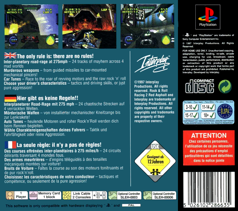 Rock N' Roll Racing 2 - Red Asphalt — box-2D-back (EU)