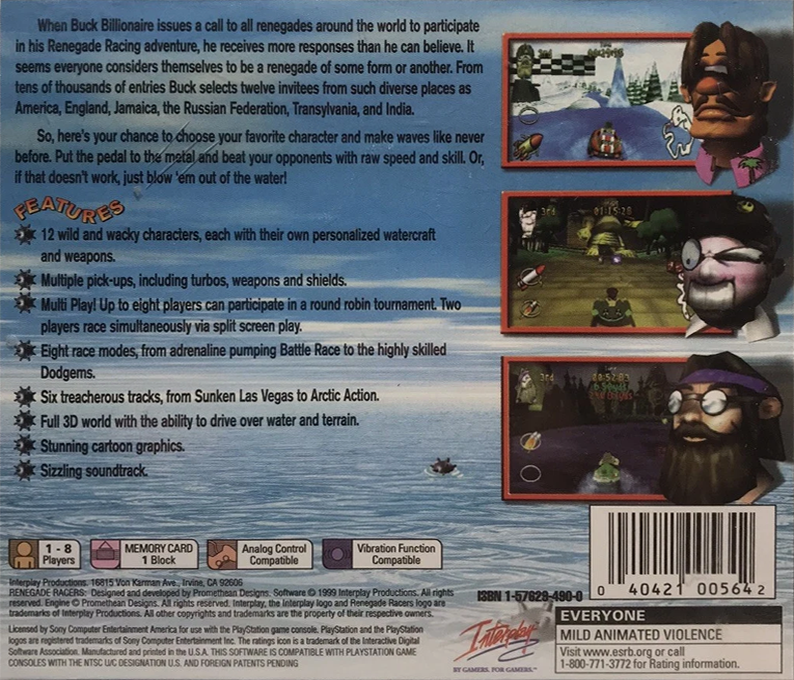 Renegade Racers — box-2D-back (US)