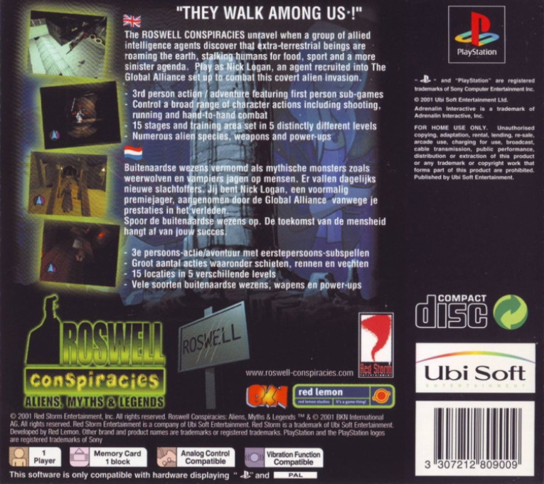 Roswell Conspiracies - Aliens, Myths And Legends — box-2D-back (EU)