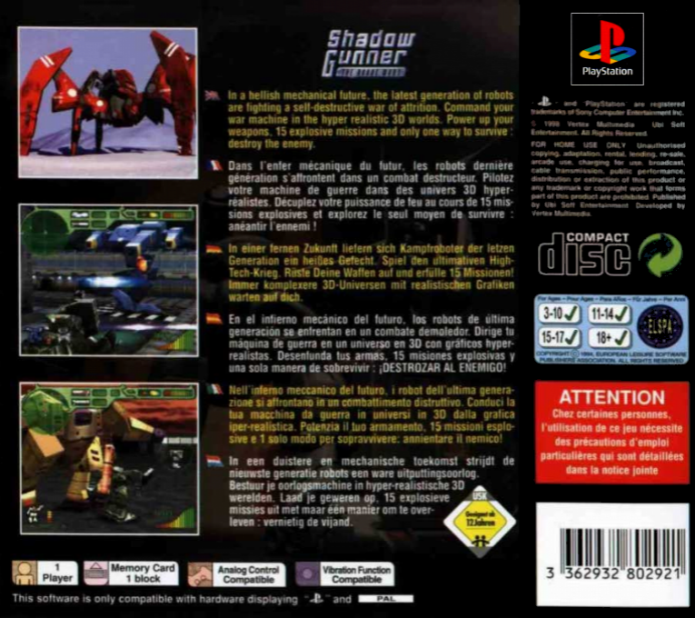 Shadow Gunner - The Robots Wars — box-2D-back (EU)