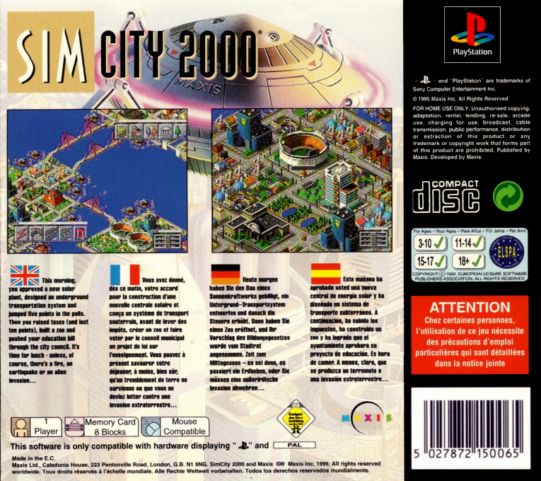 Simcity 2000 — box-2D-back (EU)