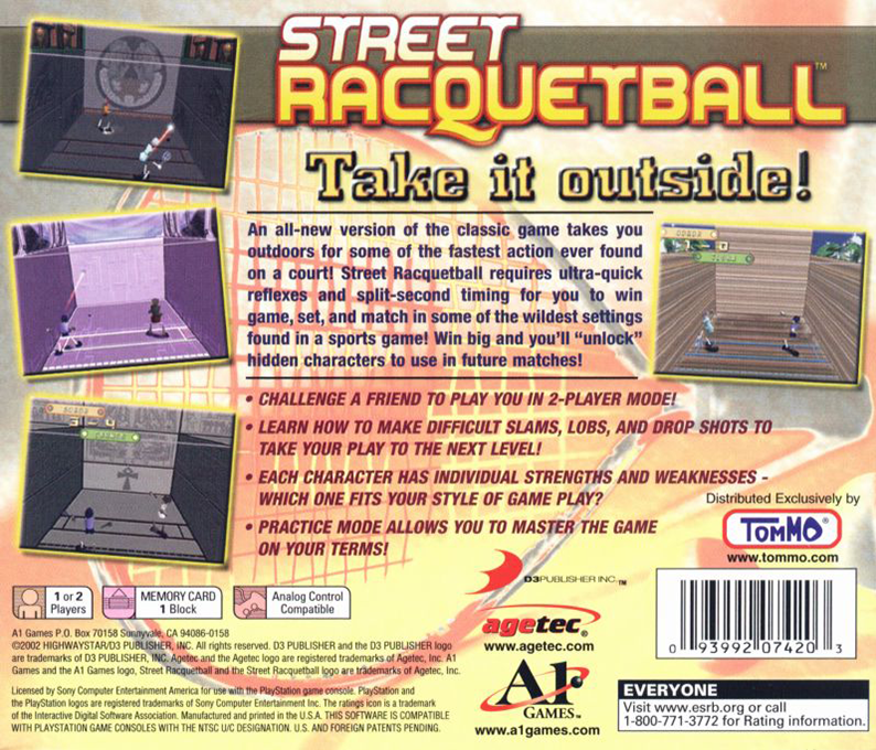 Street Racquetball — box-2D-back (US)