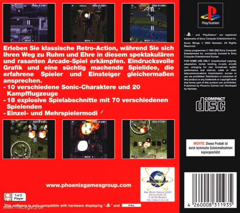 Sonic Wings Special — box-2D-back (DE)