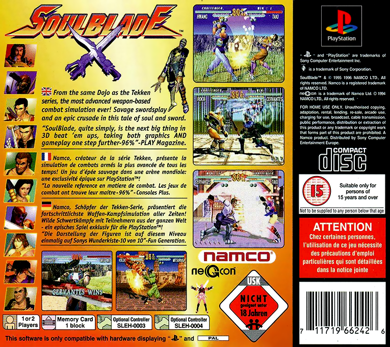 Soul Blade — box-2D-back (EU)