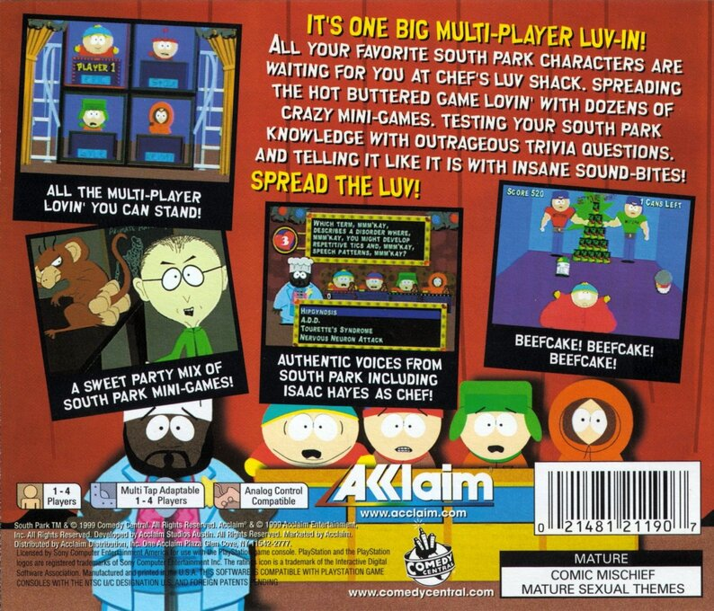 South Park Chef's Luv Shack — box-2D-back (US)