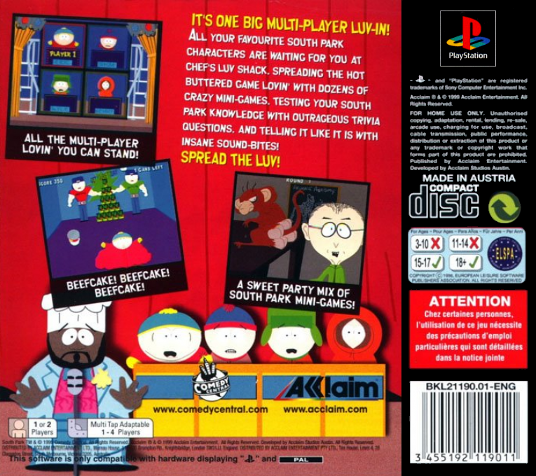 South Park Chef's Luv Shack — box-2D-back (EU)