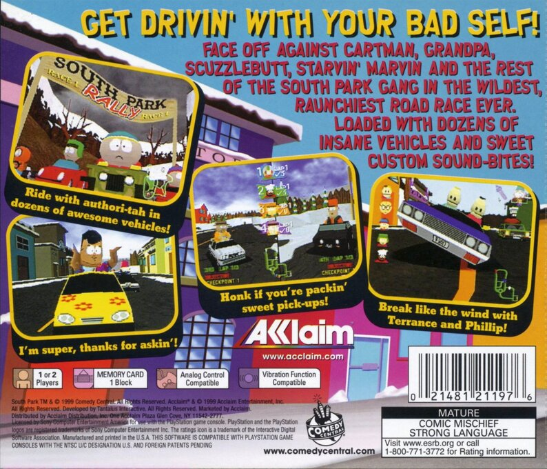 South Park Rally — box-2D-back (US)