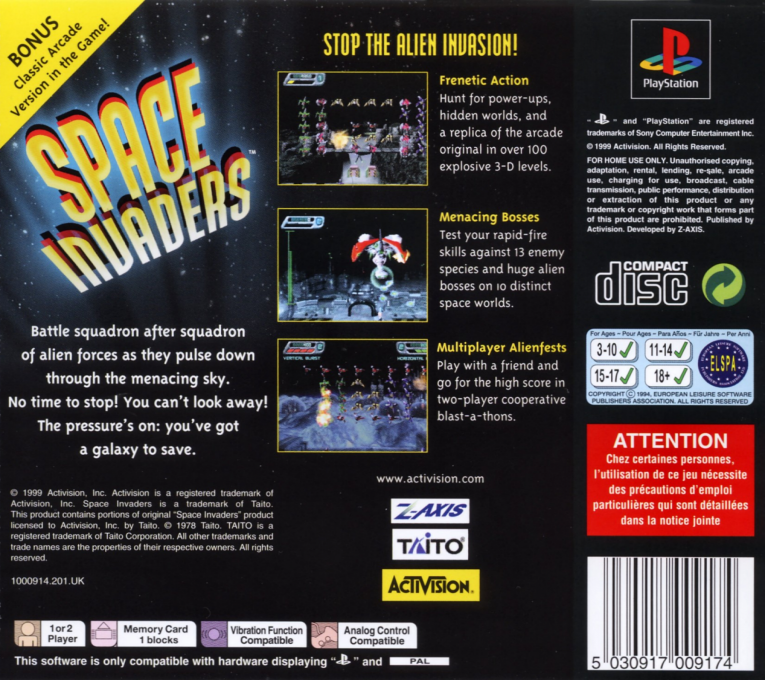 Space Invaders — box-2D-back (EU)