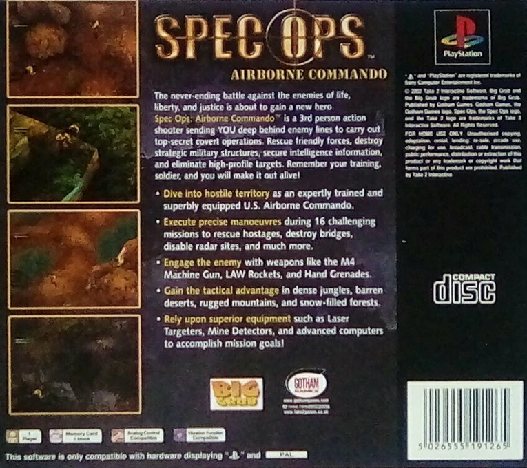 Spec Ops - Airborne Commando — box-2D-back (EU)