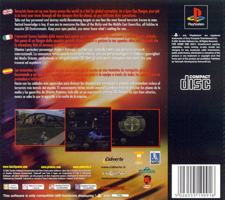 Spec Ops - Covert Assault — box-2D-back (EU)