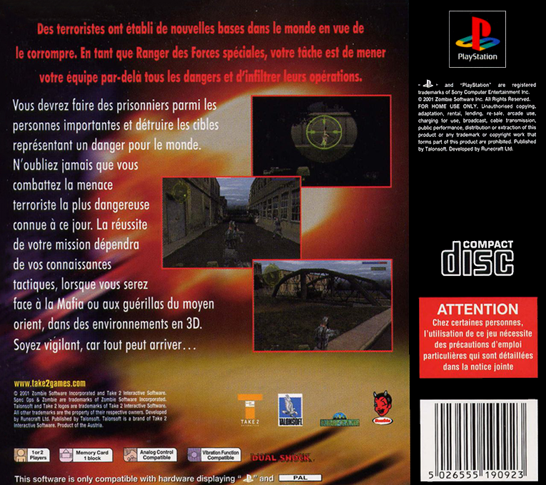 Spec Ops - Covert Assault — box-2D-back (FR)