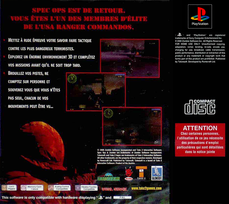 Spec Ops - Ranger Elite — box-2D-back (FR)