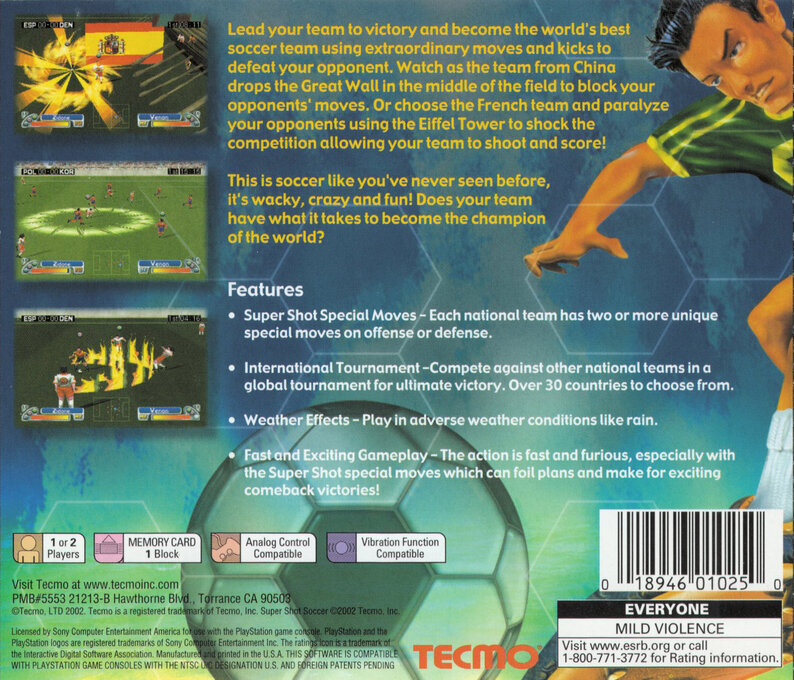 Super Shot Soccer — box-2D-back (US)