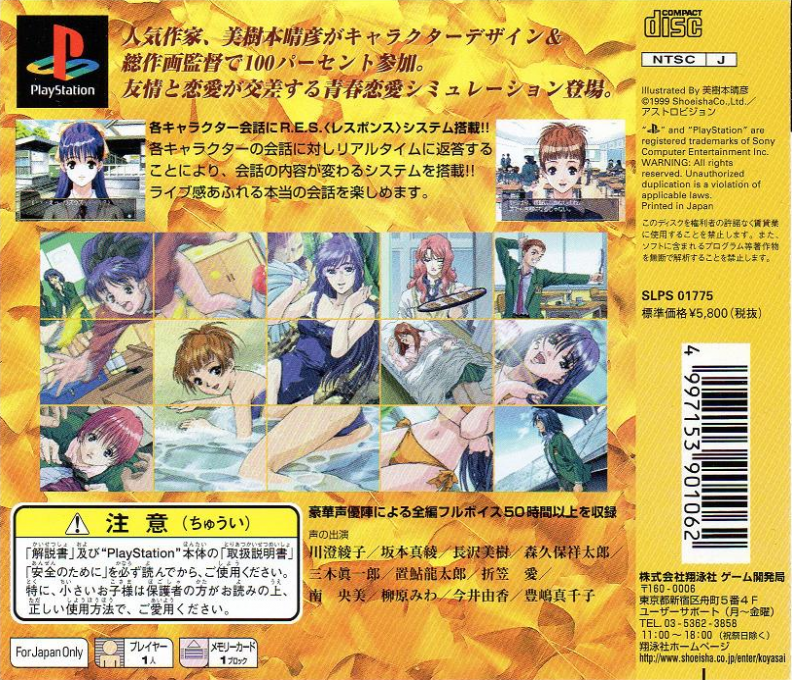 Koyasai - A Sherd Of Youthful Memories — box-2D-back (JP)