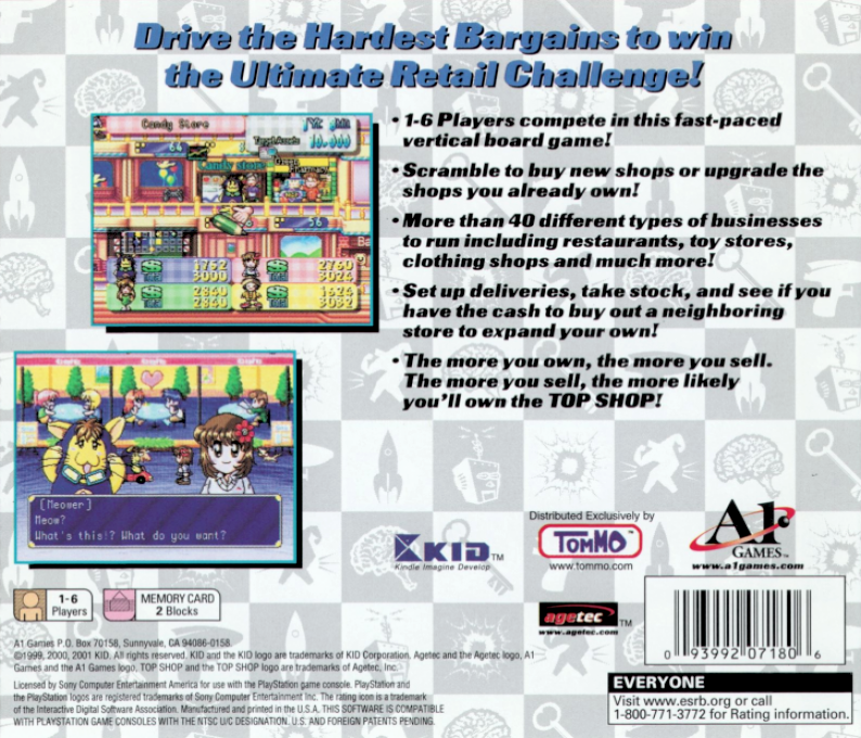 Board Game - Top Shop — box-2D-back (US)
