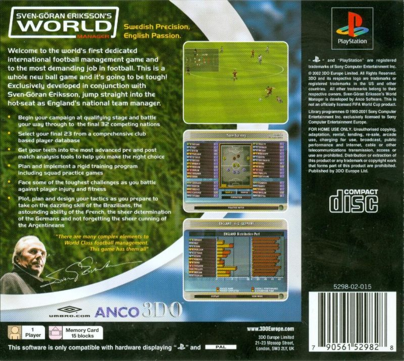 Sven-goran Eriksson World Manager — box-2D-back (EU)