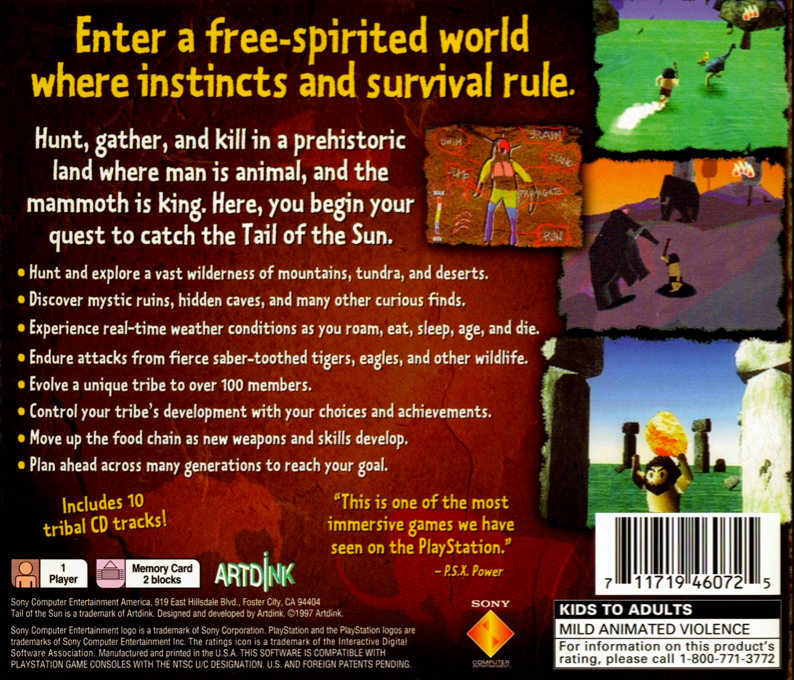 Tail Of The Sun - Wild, Pure, Simple Life — box-2D-back (US)