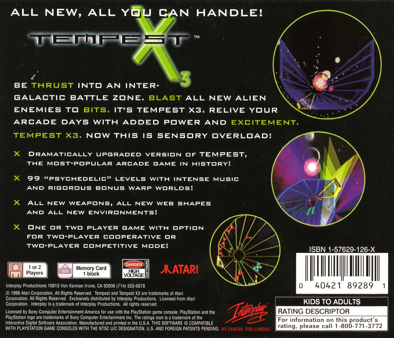 Tempest X3 — box-2D-back (US)