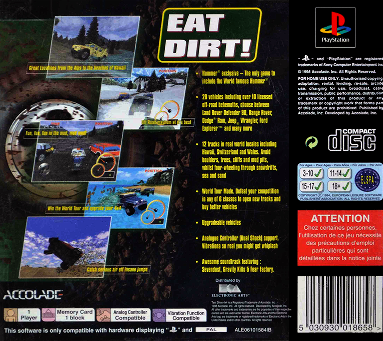 Test Drive 4X4 — box-2D-back (EU)