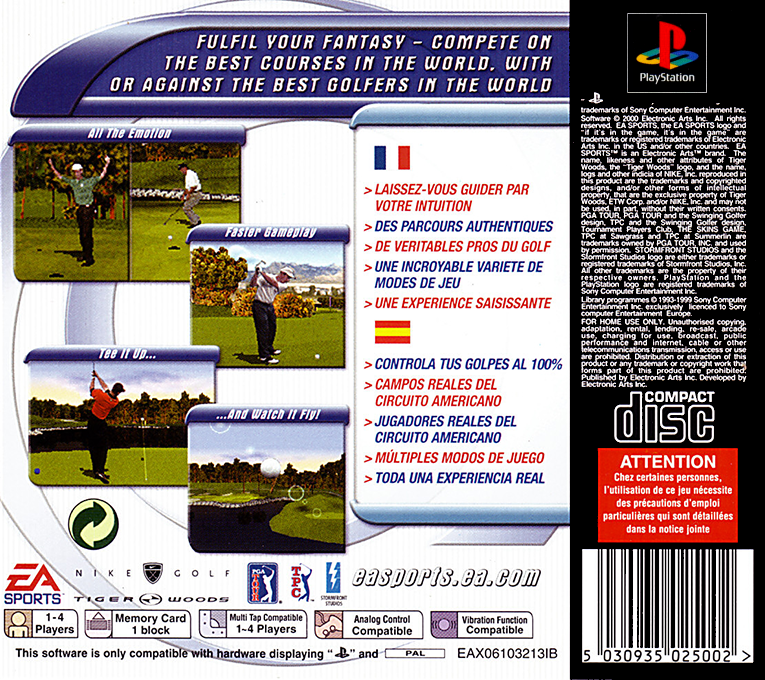 Tiger Woods Pga Tour Golf — box-2D-back (EU)