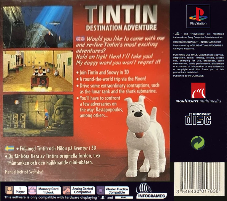 Tintin - Destination Adventure — box-2D-back (EU)