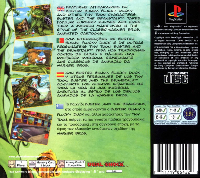 Tiny Toon Adventures - The Great Beanstalk — box-2D-back (EU)
