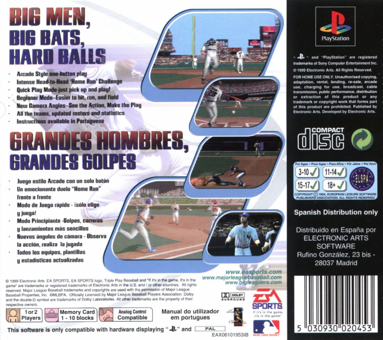 Triple Play 2000 — box-2D-back (EU)