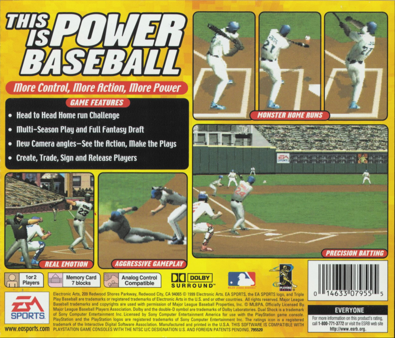 Triple Play 2000 — box-2D-back (US)