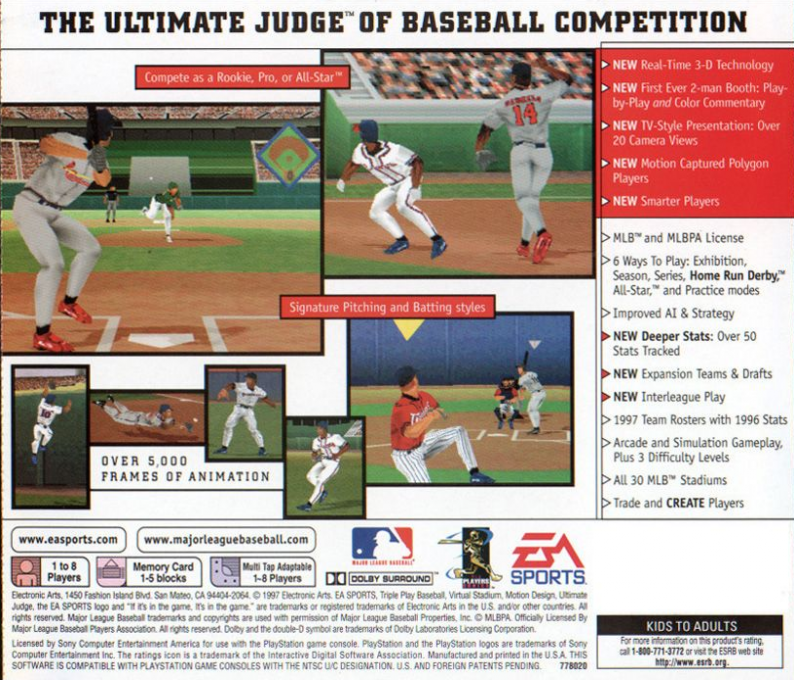Triple Play 98 — box-2D-back (US)