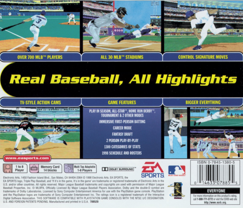 Triple Play 99 — box-2D-back (US)
