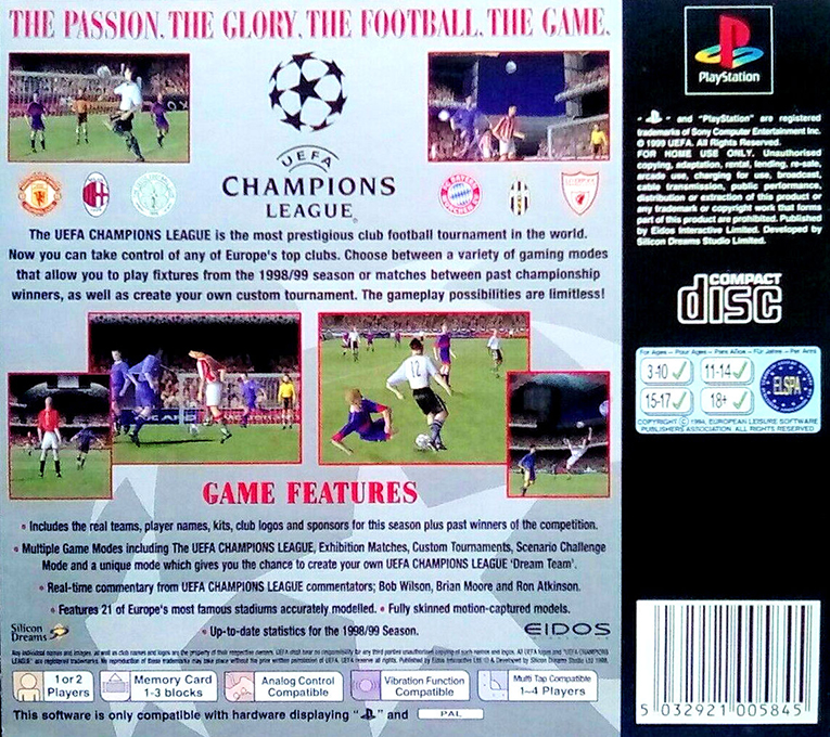 Uefa Champions League - Season 1998-99 — box-2D-back (EU)