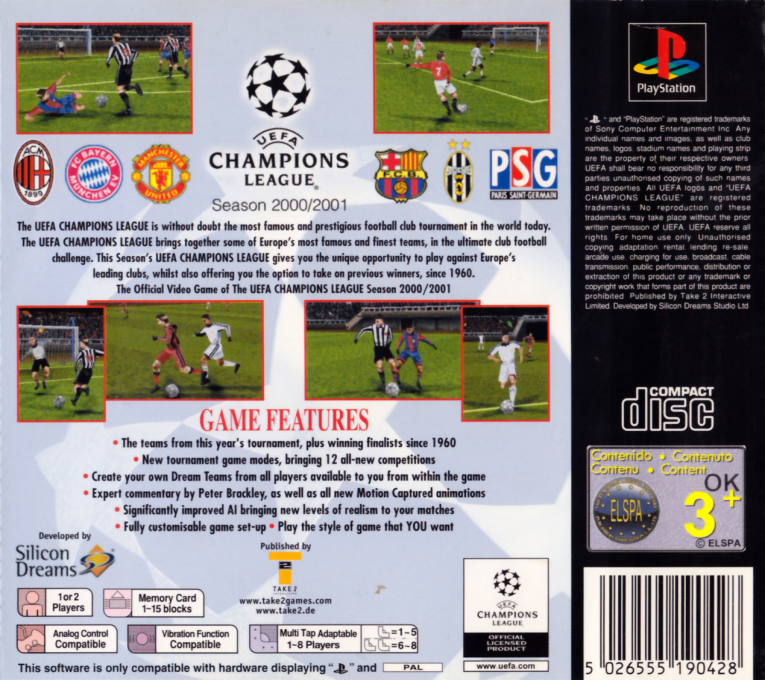 Uefa Champions League Season 2000-2001 — box-2D-back (EU)