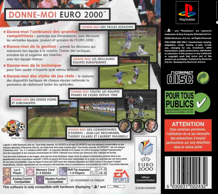 UEFA Euro 2000 — box-2D-back (FR)