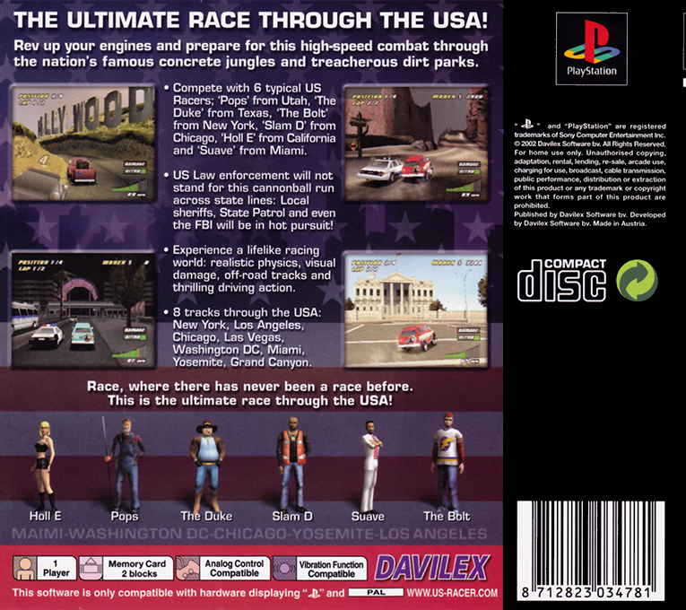 Usa Racer — box-2D-back (EU)