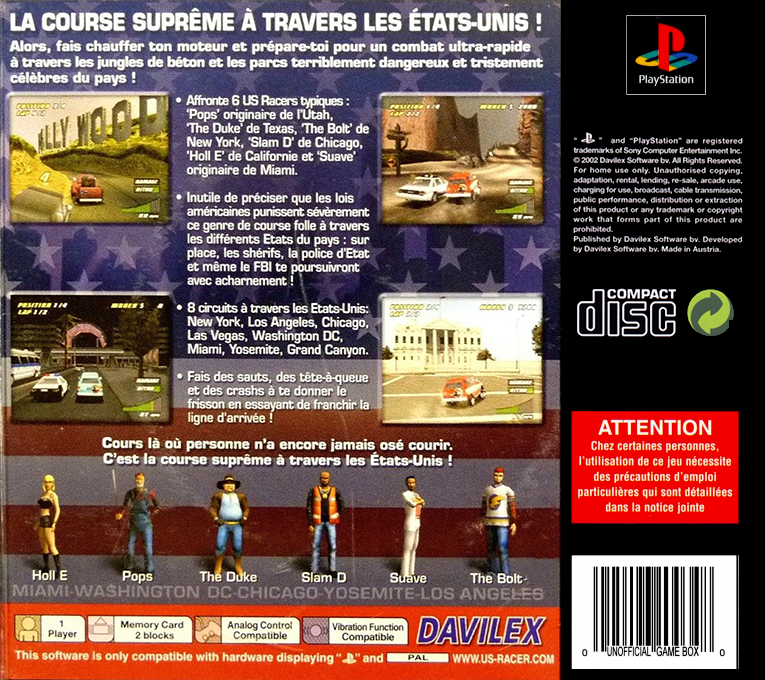 Usa Racer — box-2D-back (FR)