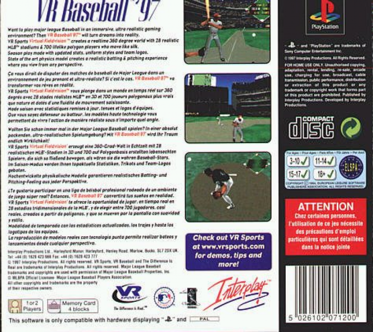 Vr Baseball '97 — box-2D-back (EU)