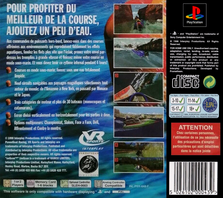 Vr Sports Powerboat Racing — box-2D-back (FR)