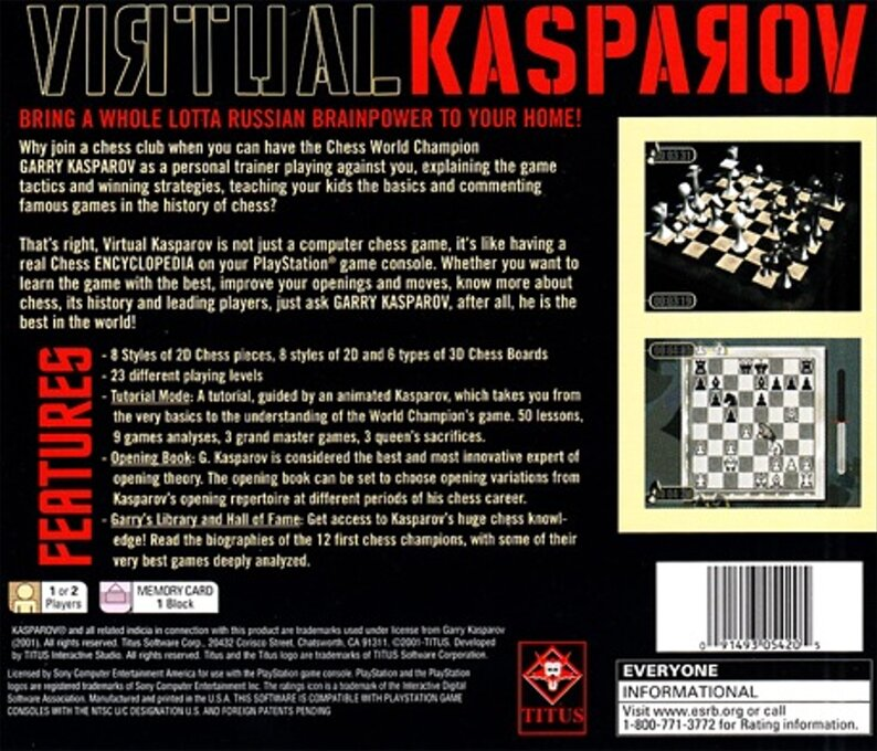 Virtual Kasparov — box-2D-back (US)
