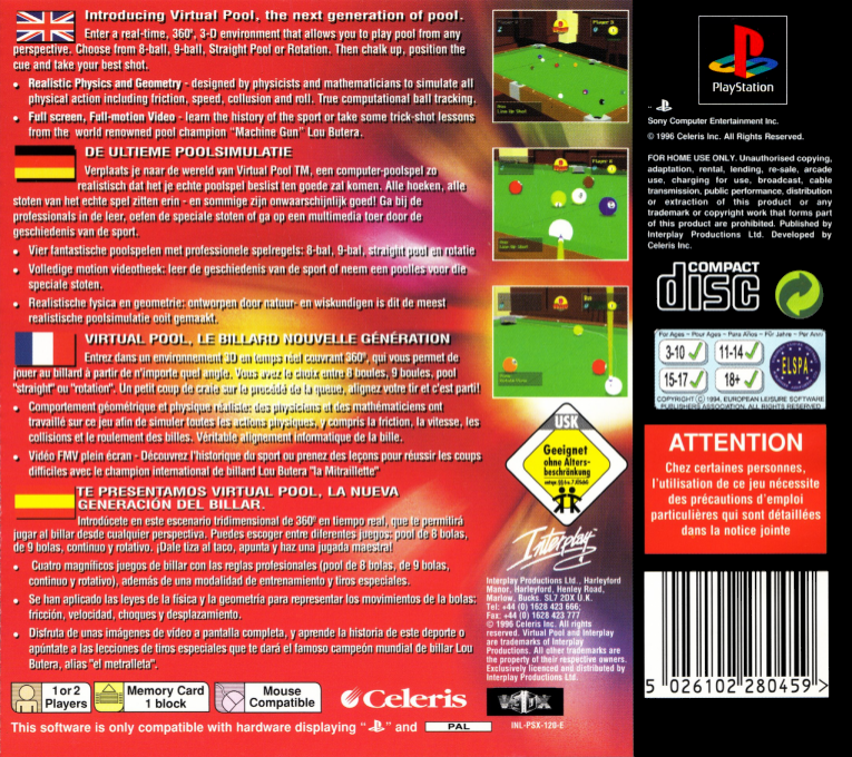 Virtual Pool — box-2D-back (EU)