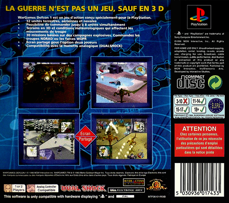 War Games - Defcon 1 — box-2D-back (FR)