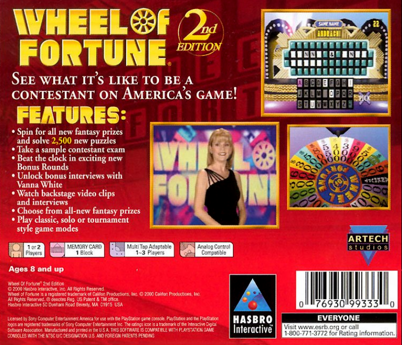 Wheel Of Fortune - 2nd Edition — box-2D-back (US)
