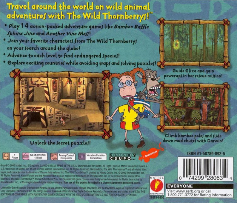 Wild Thornberrys - Animal Adventures, The — box-2D-back (US)