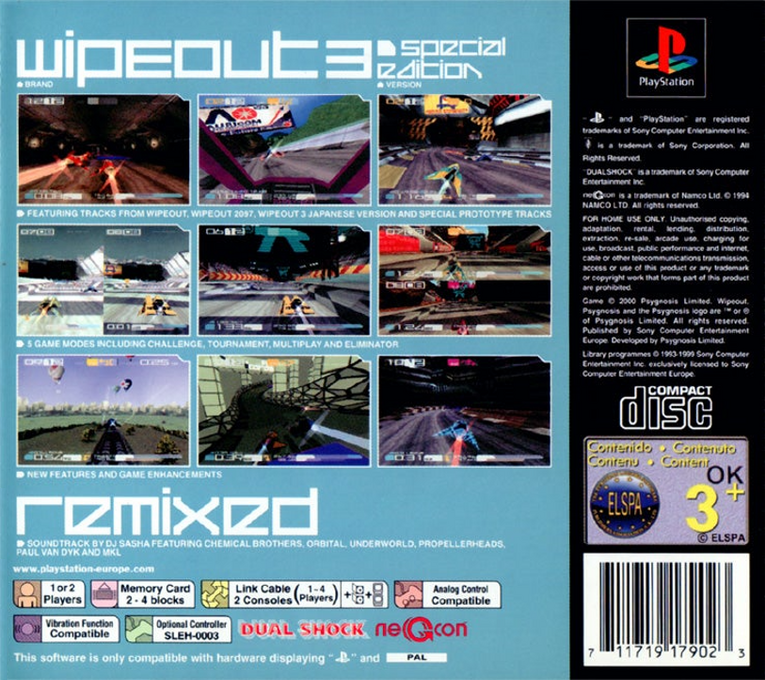 Wipeout 3 - Special Edition — box-2D-back (UK)