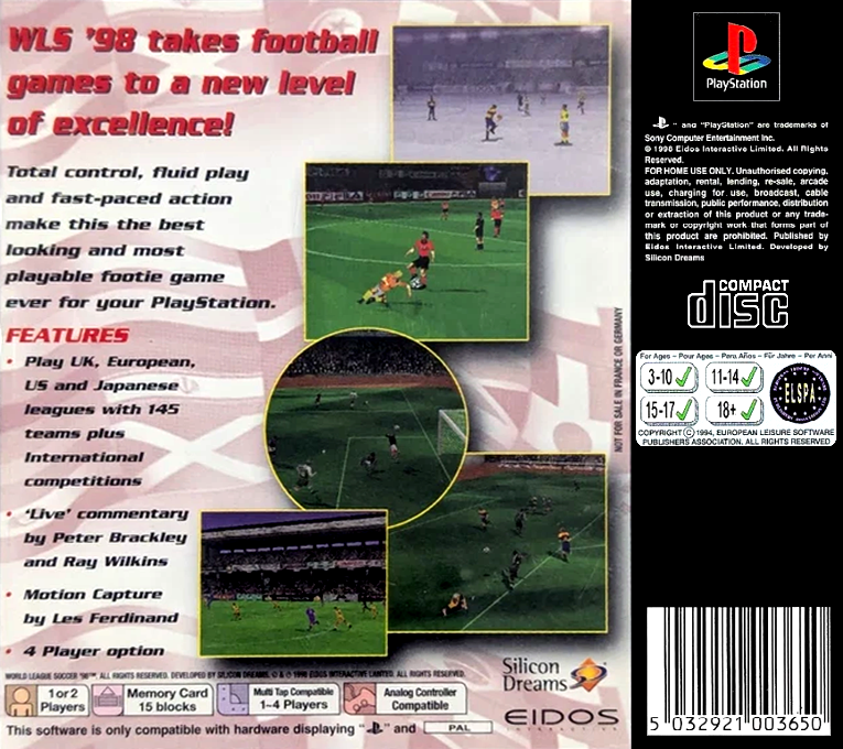 World League Soccer 98 — box-2D-back (EU)