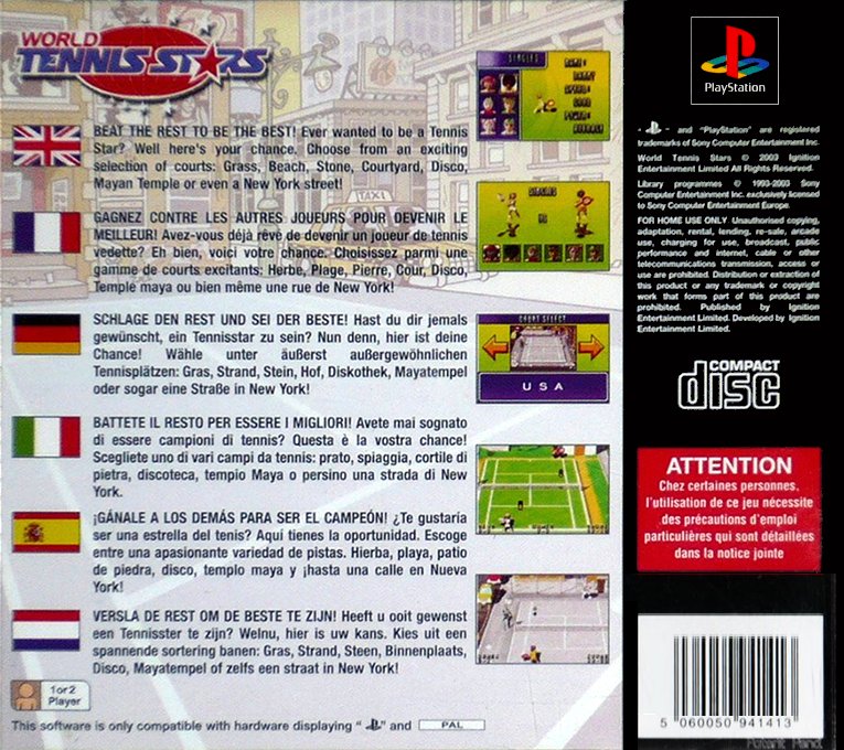 World Tennis Stars — box-2D-back (DE)