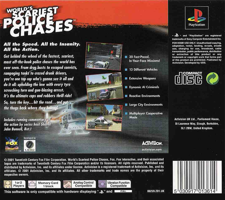 World's Scariest Police Chases — box-2D-back (EU)