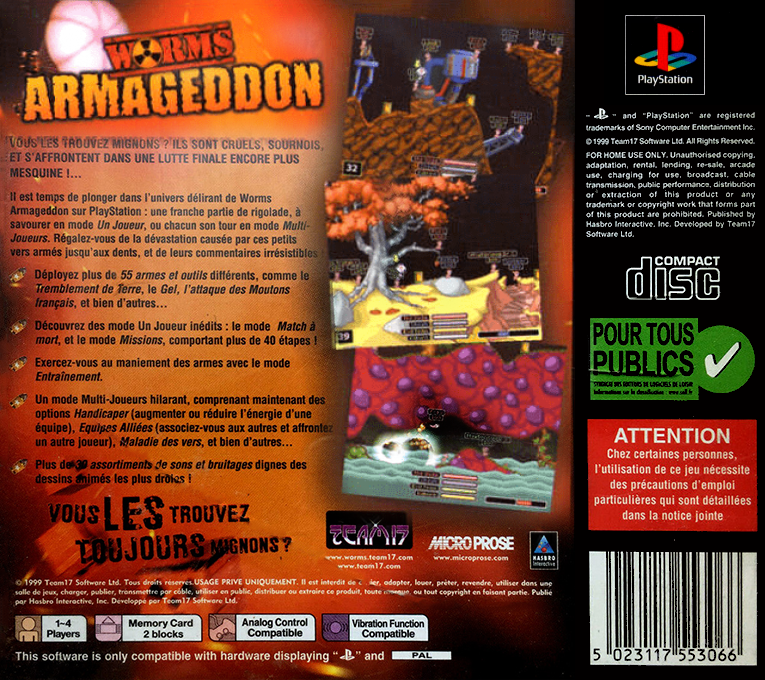 Worms Armageddon — box-2D-back (FR)