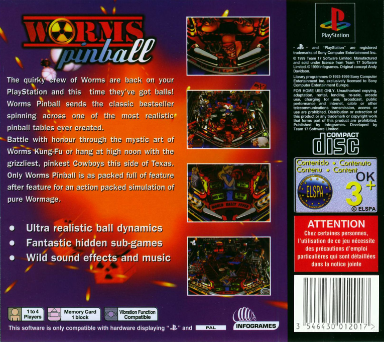 Worms Pinball — box-2D-back (EU)