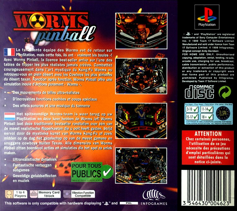 Worms Pinball — box-2D-back (FR)